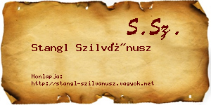 Stangl Szilvánusz névjegykártya